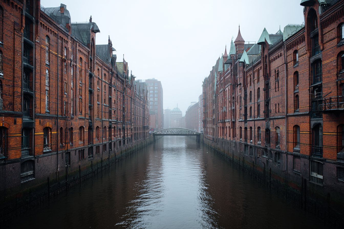 Speicherstadt im Regen